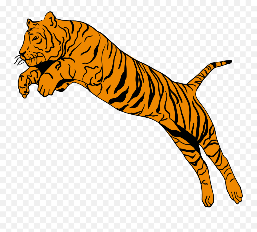Jumping Tiger Clipart - Tiger Clipart Emoji,Tiger Clipart