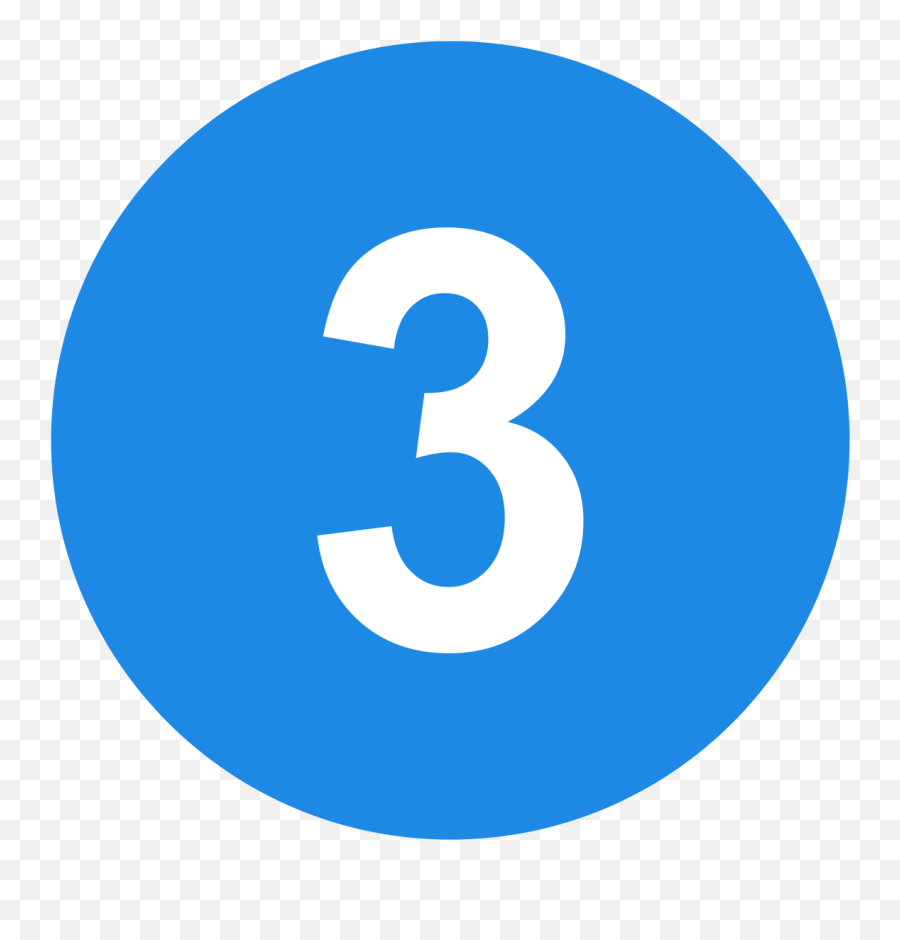 Eo Circle Blue White Number - Number 3 In Yellow Circle Emoji,Number 3 Png