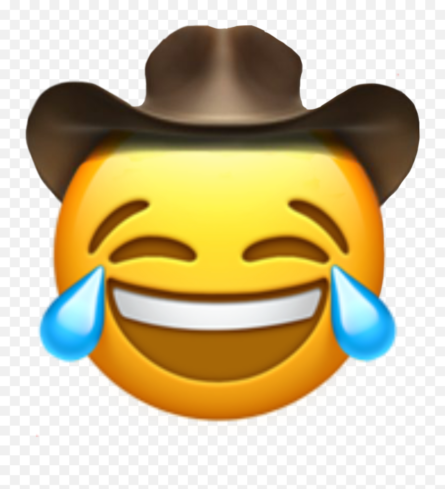 Cowboy Cowboyemoji Laughing Sticker By Howdy Pardner - Iphone Happy Emoji Smile,Crying Laughing Emoji Png