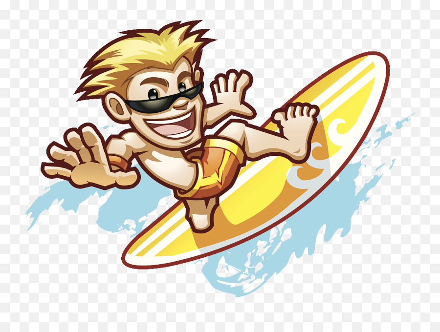 Surfing Clipart Surfer Hawaiian - Surfing Hawaii Clipart Emoji,Surfing Clipart