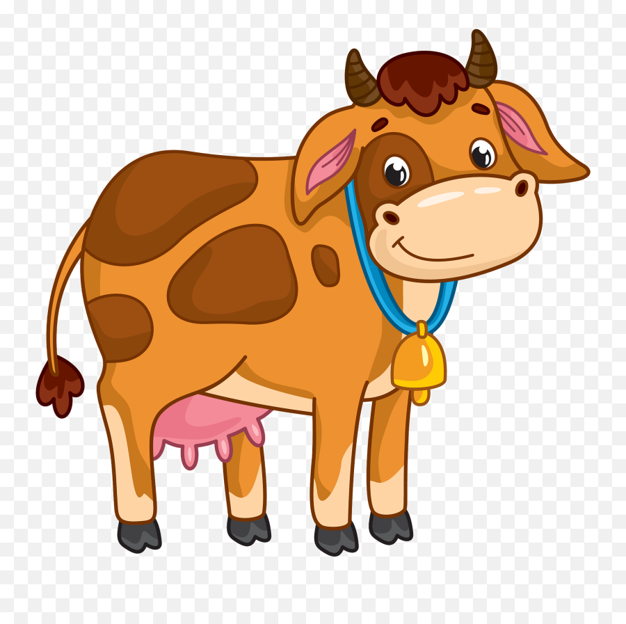 Cow With Bell Clipart - Vaca Clipart Emoji,Cow Clipart