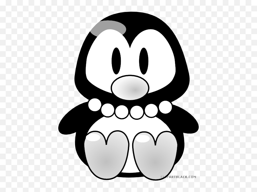 Baby Girl Penguin Animal Free Black White Clipart Images Emoji,Little Girl Clipart Black And White