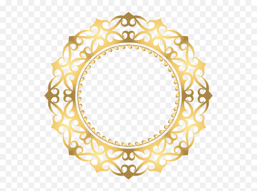 Gold Round Border Frame Clip Art Image - Rotonda Hugo Chavez Emoji,Thanksgiving Border Clipart