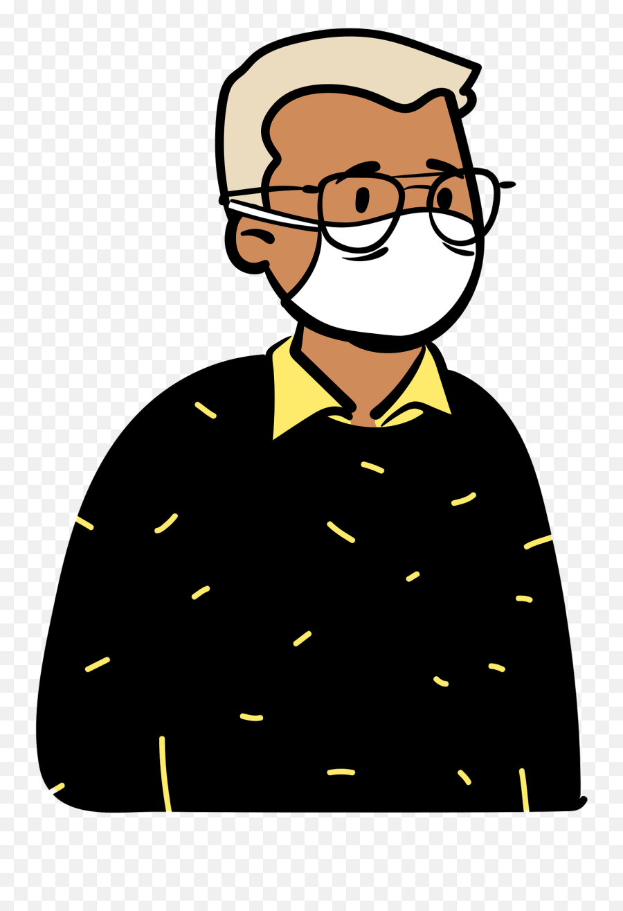 Old Man Wearing Face Mask Clipart Free Download Transparent - Old Man Wearing Face Mask Clipart Emoji,Mask Clipart