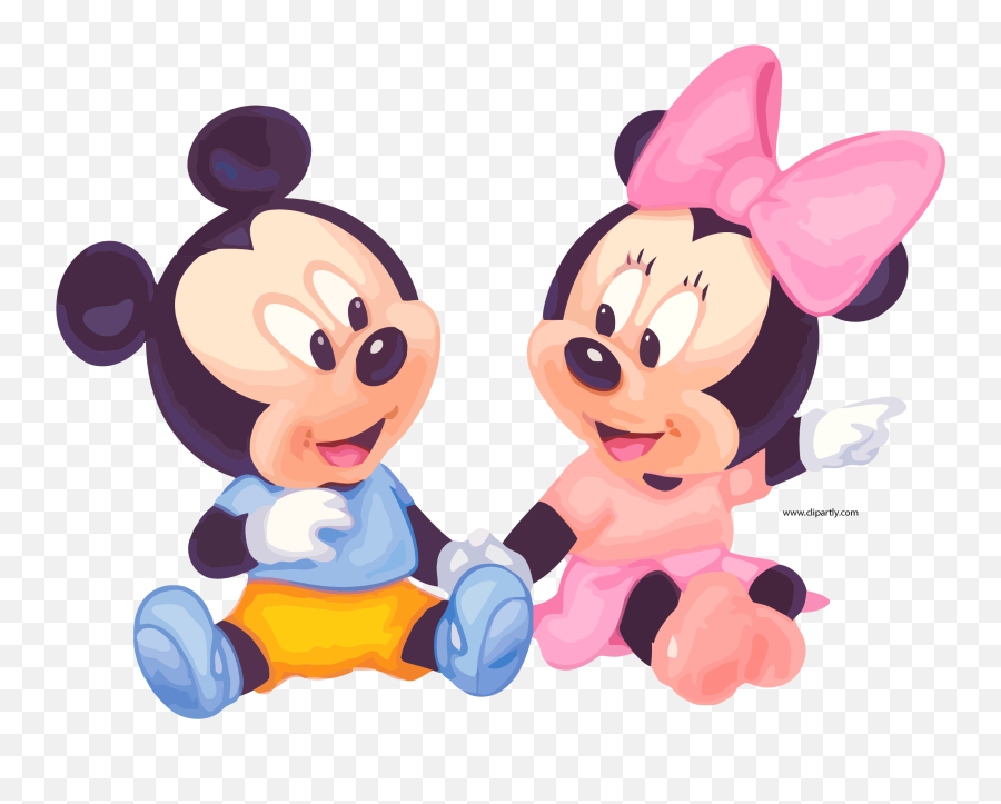 Download Baby Minnie And Mickey Sit - Baby Minnie Y Mickey Mouse Emoji,Mickey Clipart