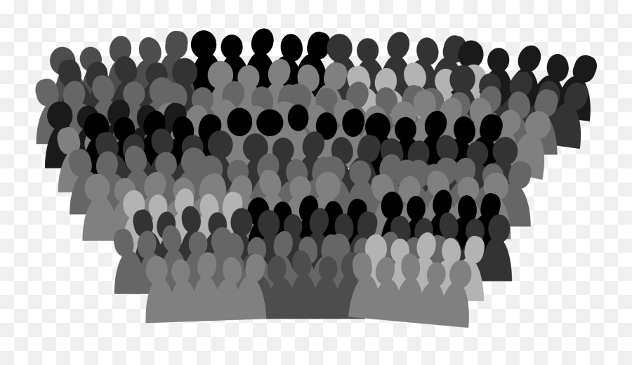 Silhouette Of A Crowd Of People On A White Background Free - Black And White Crowd Clipart Emoji,Crowd Silhouette Png