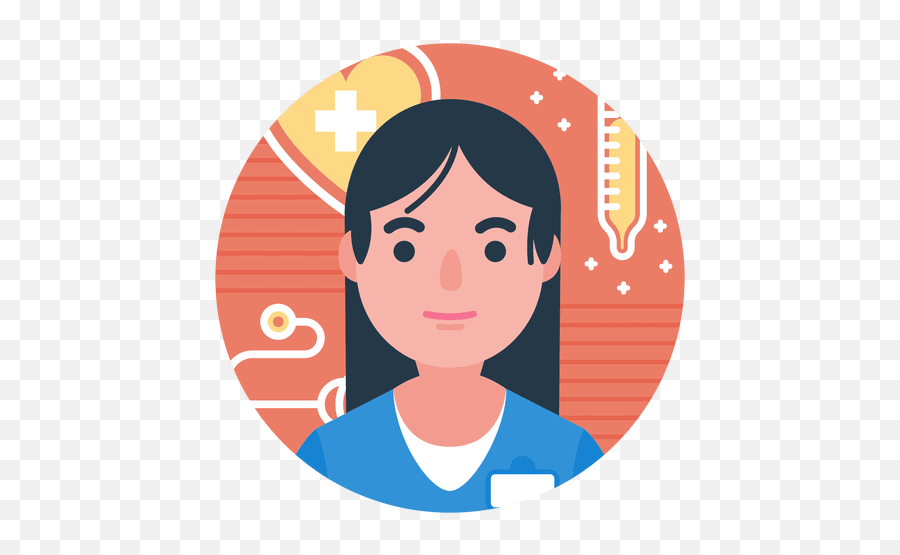 Flat Nurse Character Badge - Principios Fundamentales De La Enfermería Emoji,Nurse Png