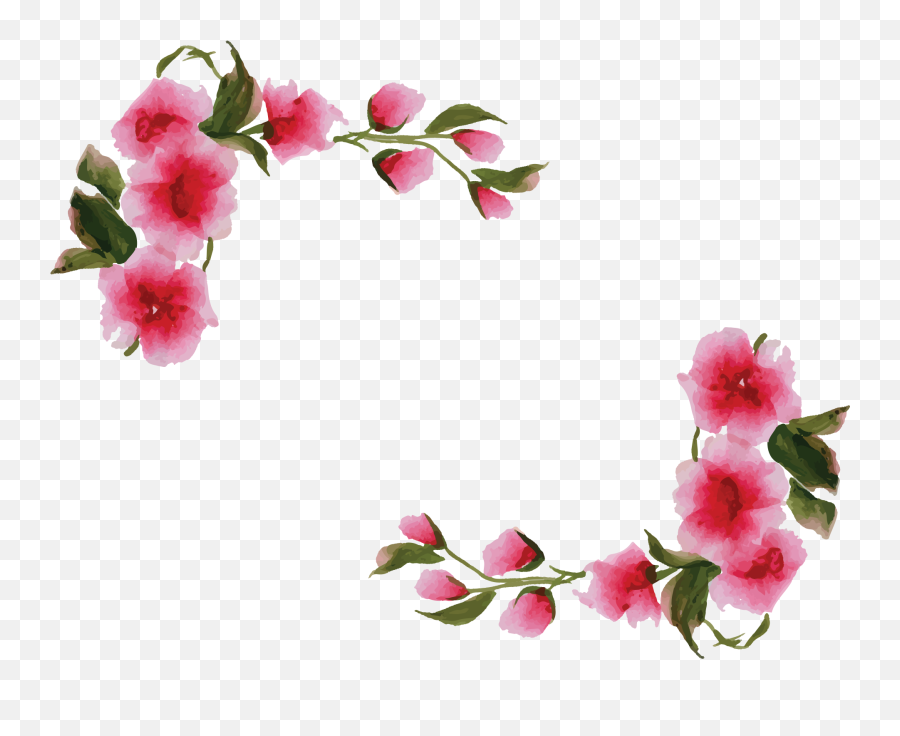 Flower Watercolor Png Pictures Free - Border Transparent Flower Png Emoji,Flowers Transparent Background