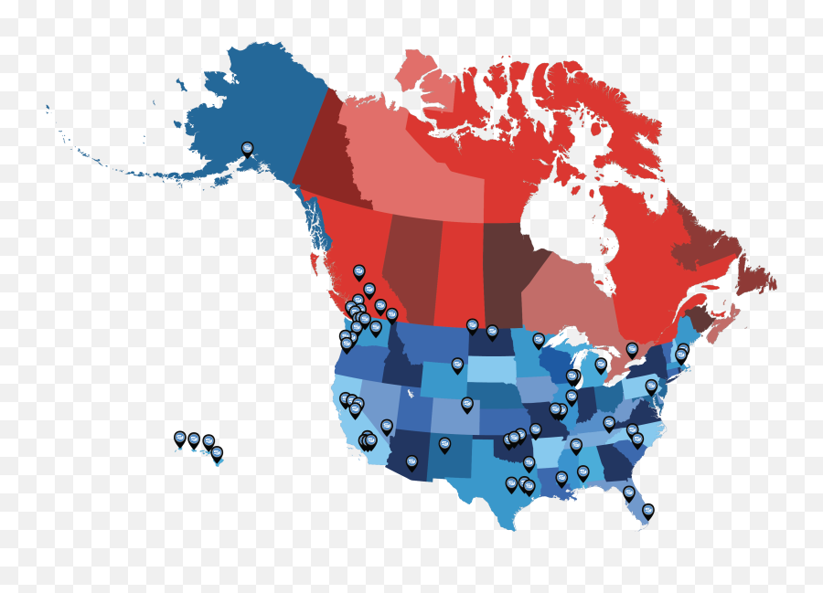 Map Of North America Png Transparent Emoji,North America Png