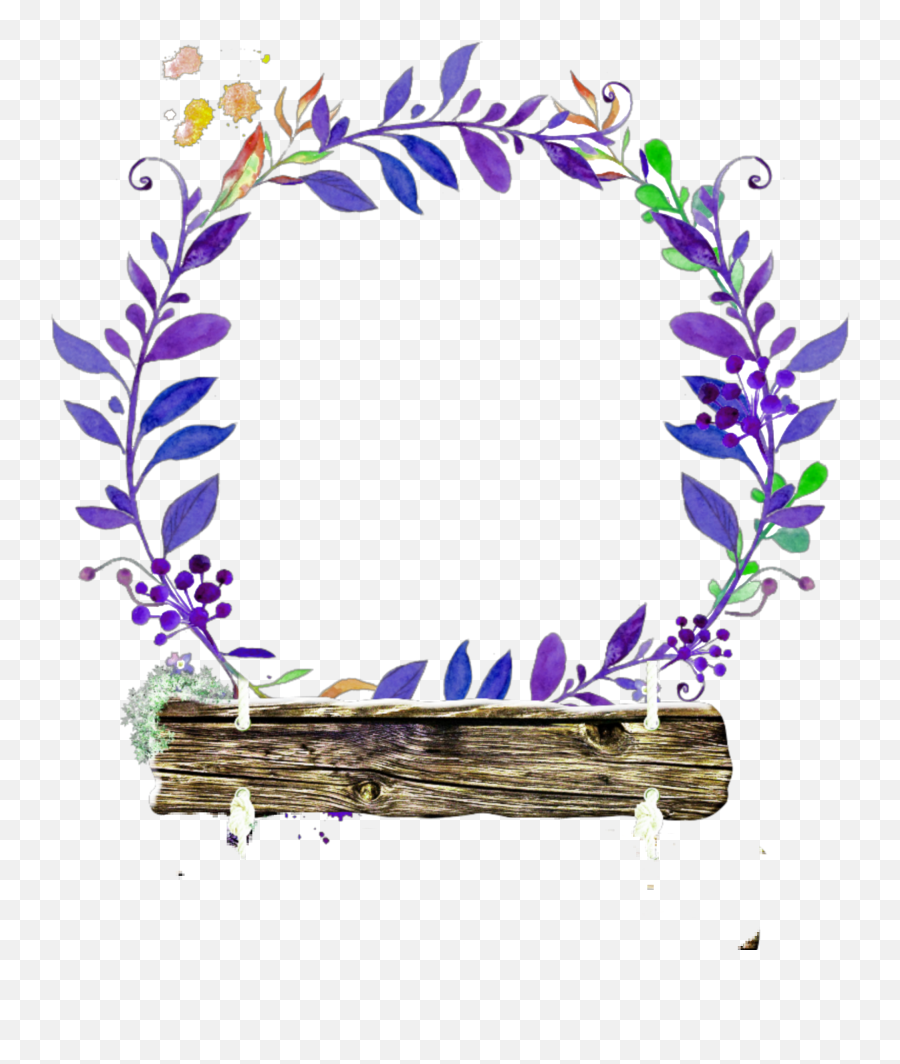 Leafframe Wood Plank Circle Leafyframe Violet Emoji,Purple Watercolor Png