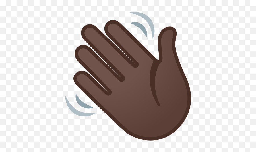 Waving Hand Dark Skin Tone Emoji,Finger Emoji Png