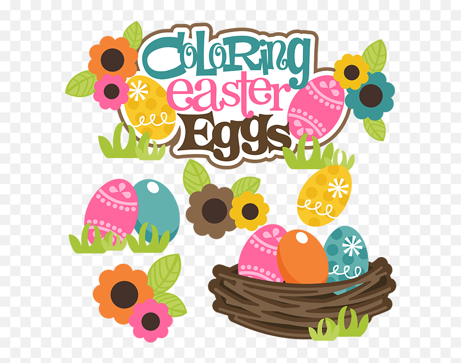Easter Egg Coloring Clipart - 648x629 Png Clipart Download Miss Kates Cuttable Easter Emoji,Coloring Clipart