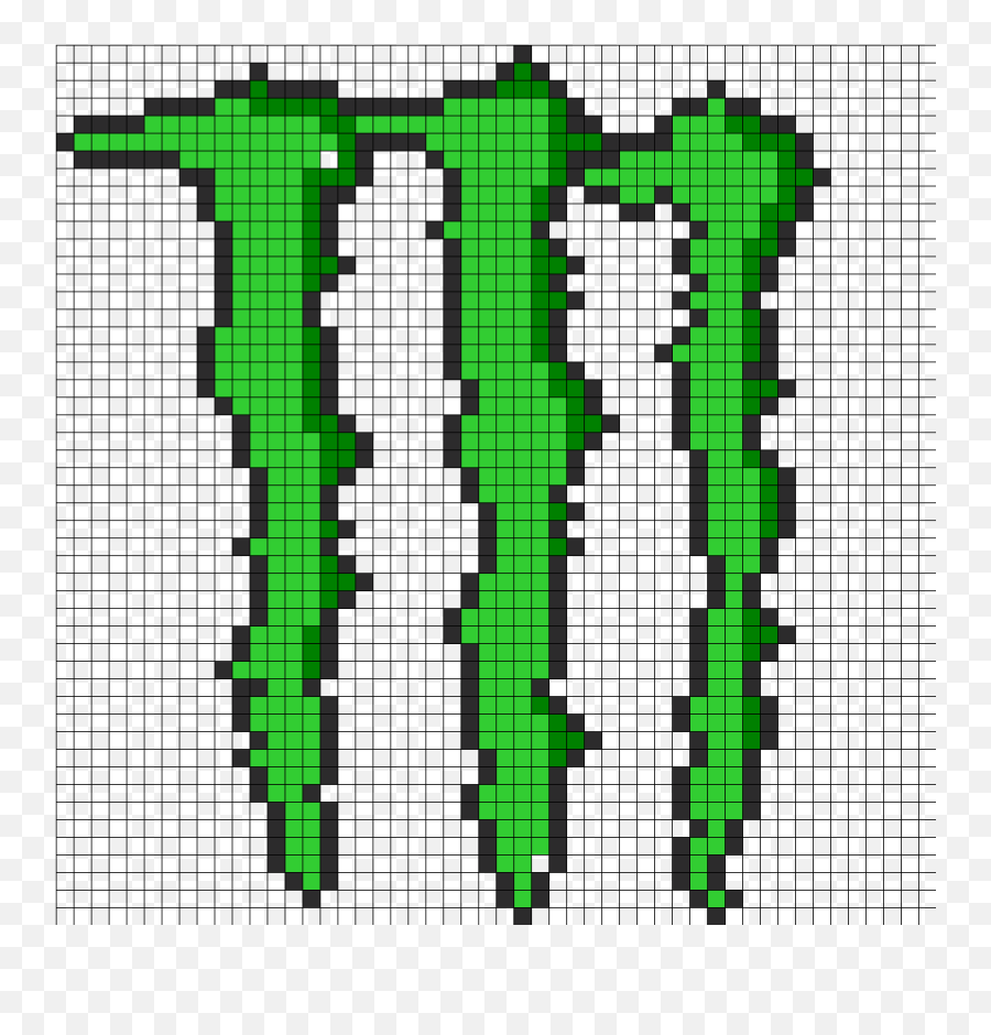 Monster Perler Bead Large Kandi Pattern - Monster Energy Perleplade Emoji,Monster Energy Logo