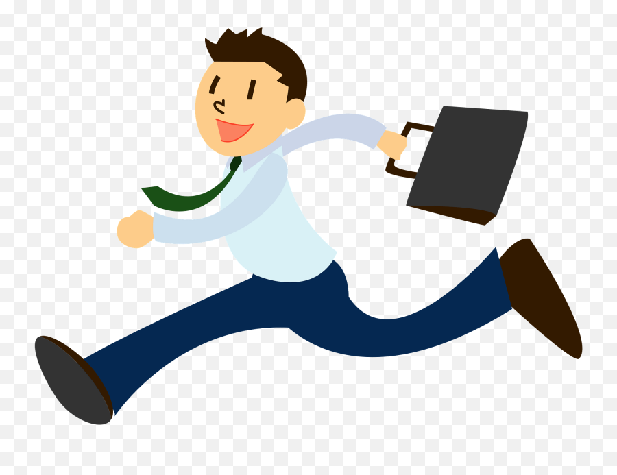 Businessman Is Running Clipart Free Download Transparent Emoji,Business Man Clipart