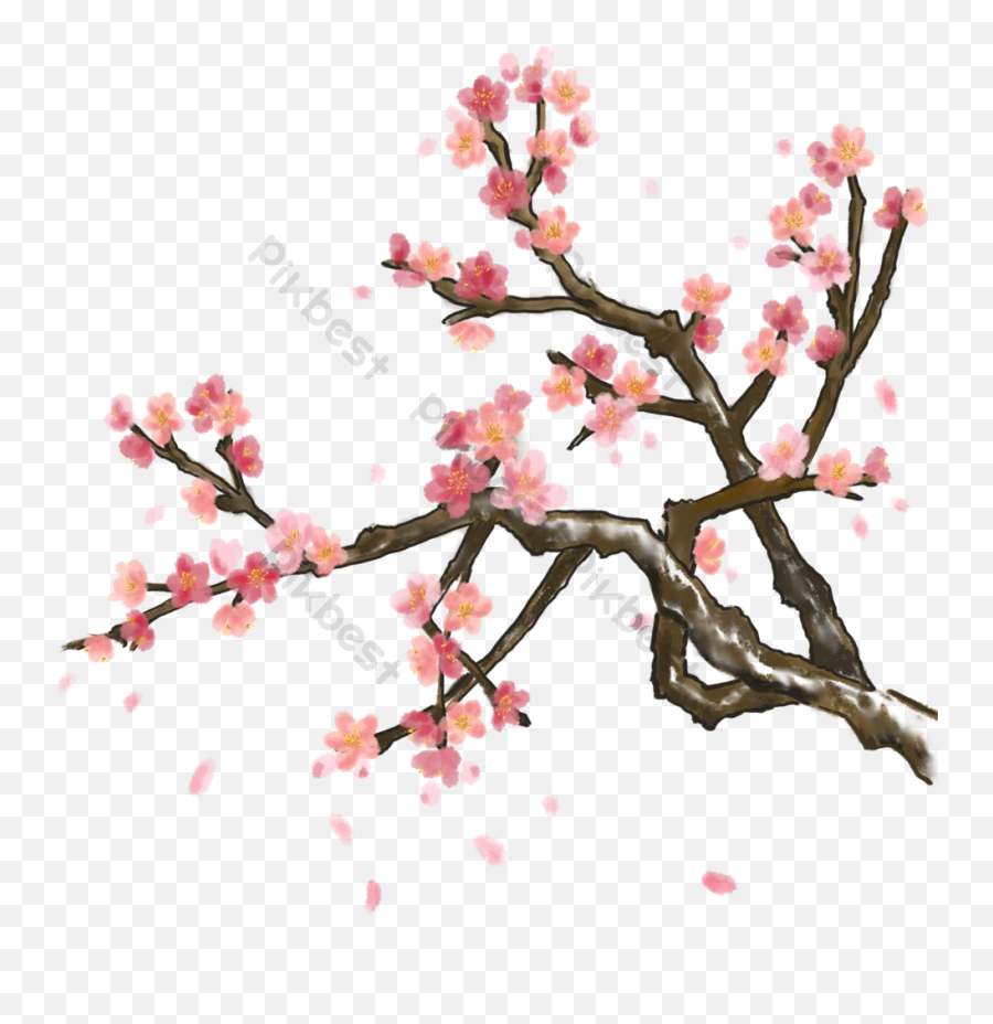 Chinese Style Ink Peach Blossom Tree Png Images Psd Free Emoji,Cherry Blossom Tree Png