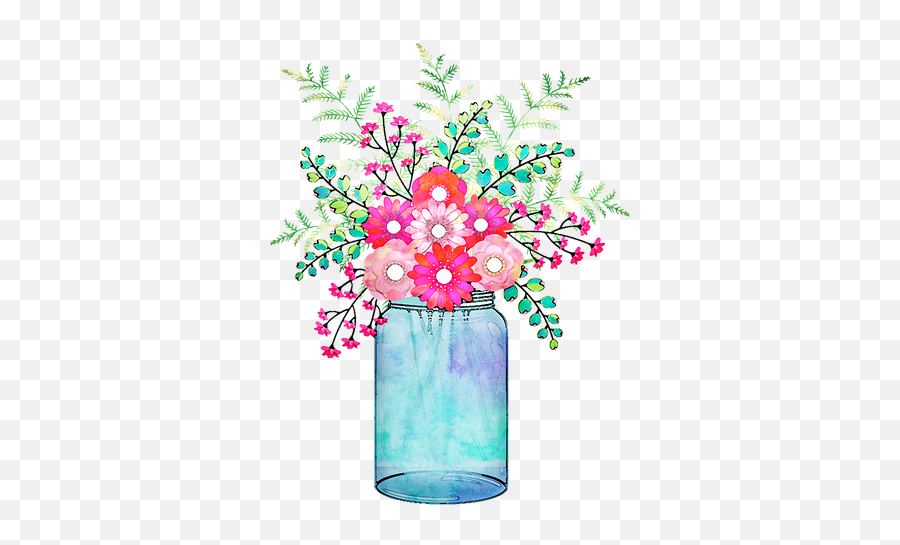 20 Free Mason Jar U0026 Jar Illustrations Emoji,Watercolor Floral Clipart
