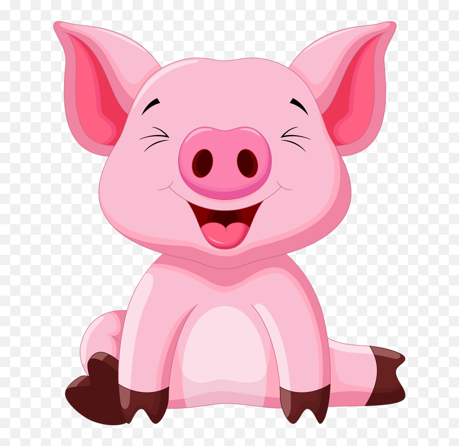 Download Cute Clipart Cute Animal Clipart Cute Pigs Baby - Cartoon Pig Png Emoji,Pig Clipart