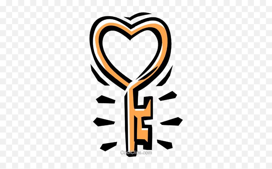Heart Shaped Key Royalty Free Vector Clip Art Illustration Emoji,Heart Shaped Clipart