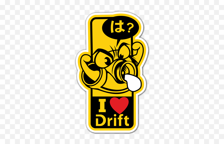 I Love Drift Yellow Sticker Emoji,Drift Logo