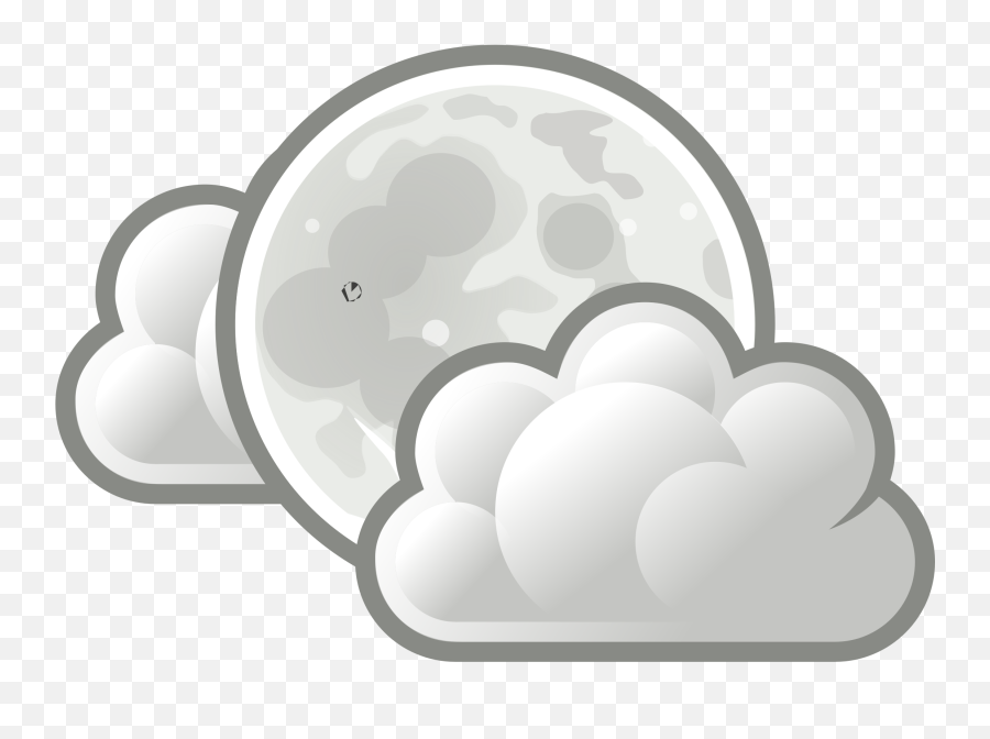 Picture - Moon With Clouds Clipart Emoji,Cloudy Clipart