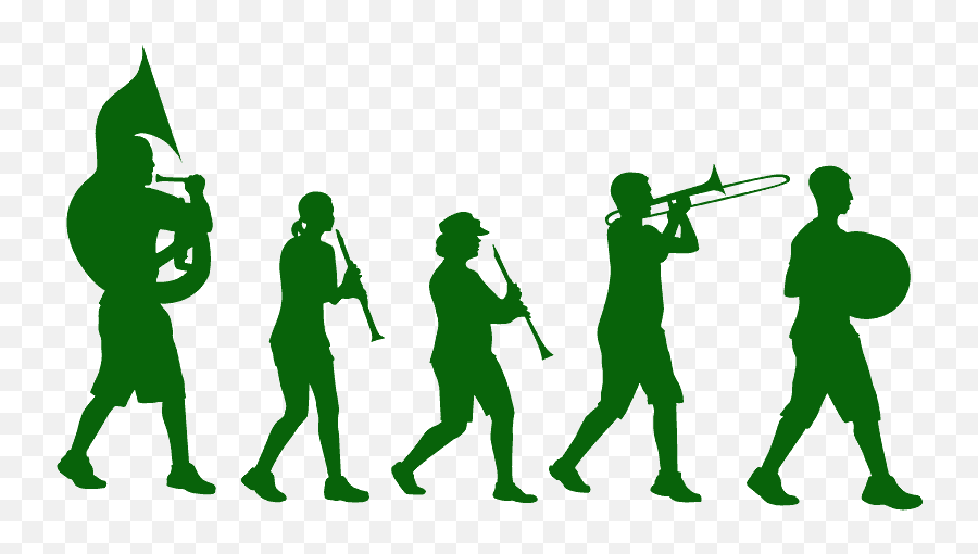 Marching Band Silhouette - Free Vector Silhouettes Creazilla Silueta De Banda Emoji,Marching Band Clipart