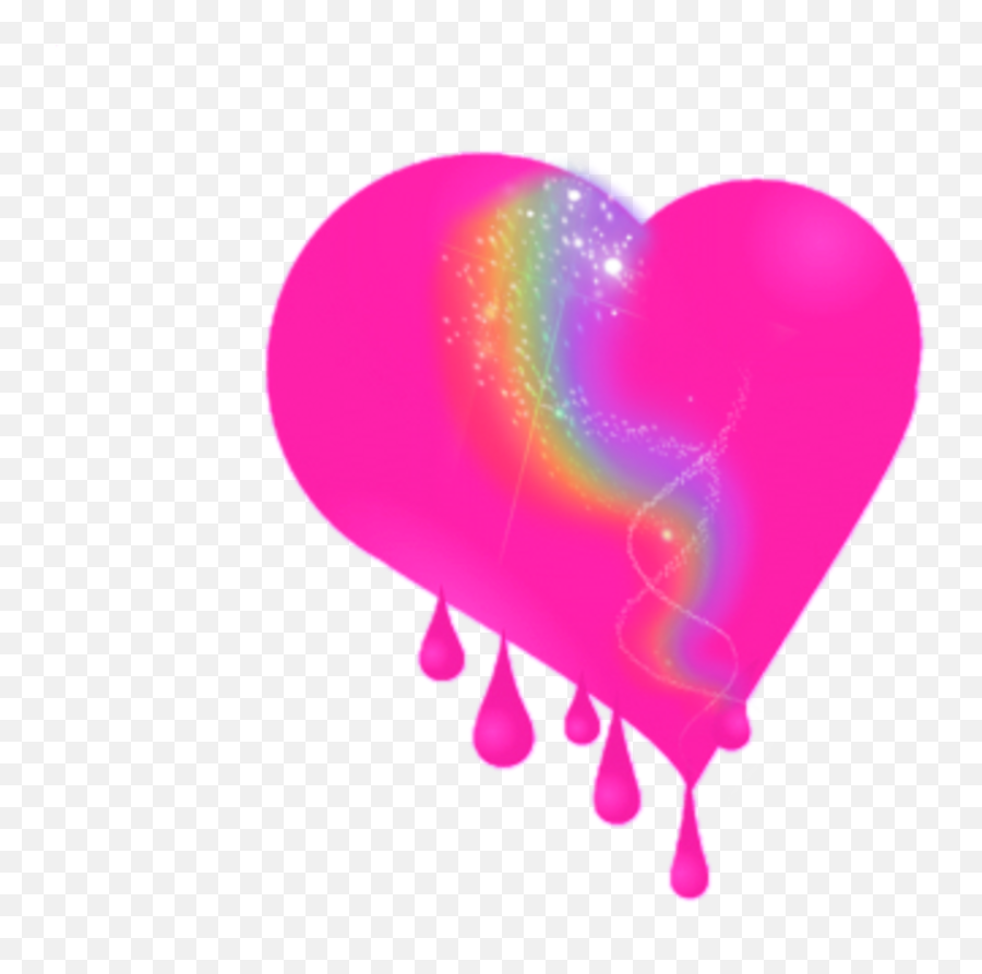 Download Remix Bleedingheart Rainbow Pink Heart Glitter - Girly Emoji,Pink Heart Png
