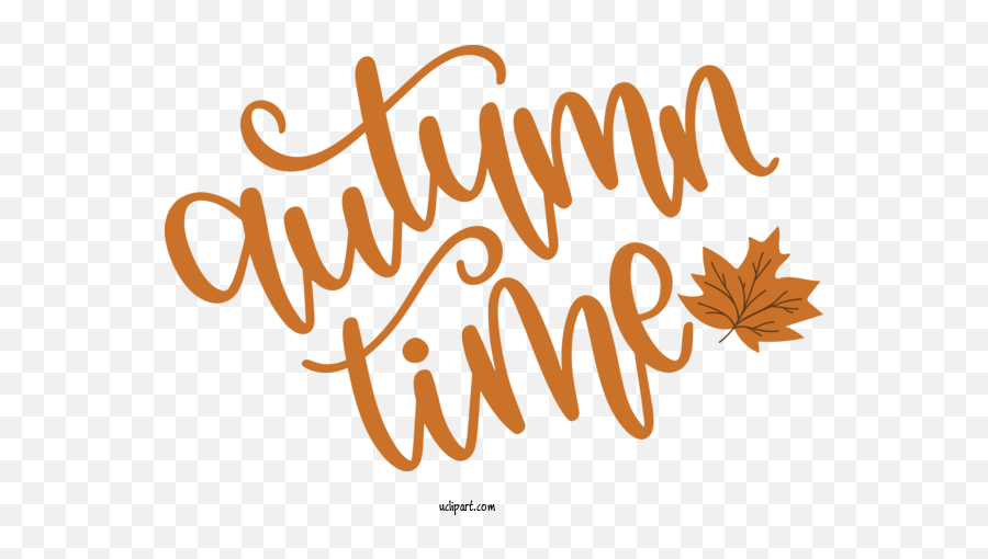 Nature Logo Calligraphy Line For Autumn - Autumn Clipart Language Emoji,Nature Logo