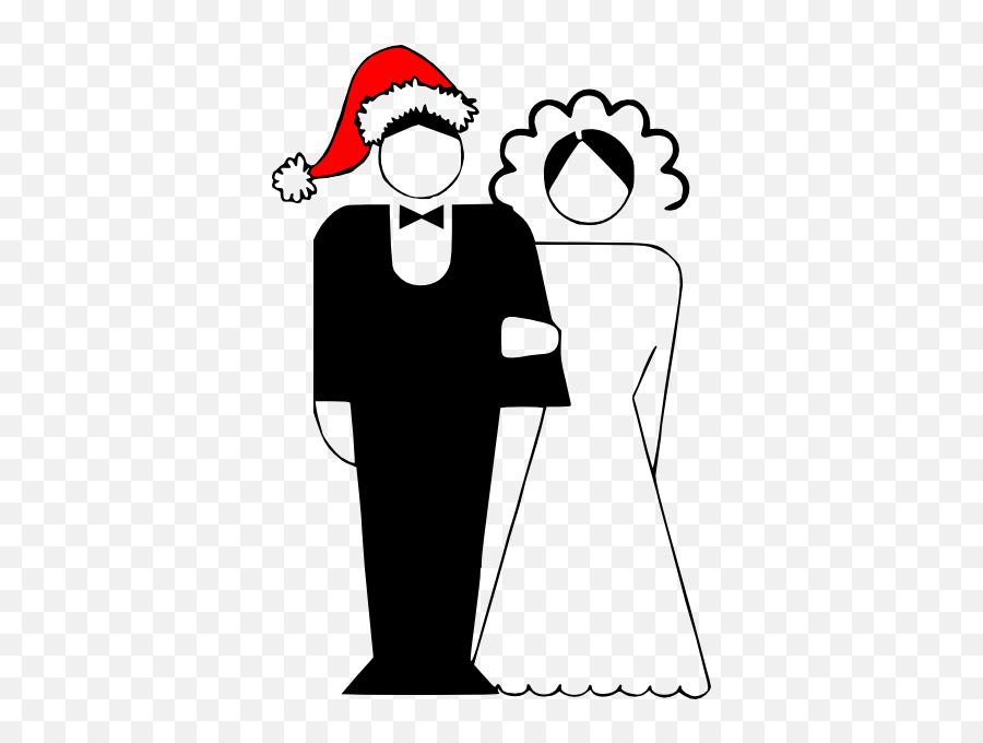 Christmas Bride And Groom Clip Art At Clkercom - Vector Married Black And White Clipart Emoji,Bride And Groom Clipart