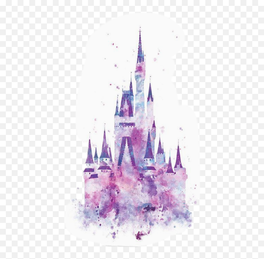 Disney Castle Silhouette - Watercolor Disney Castle Emoji,Disney Castle Logo