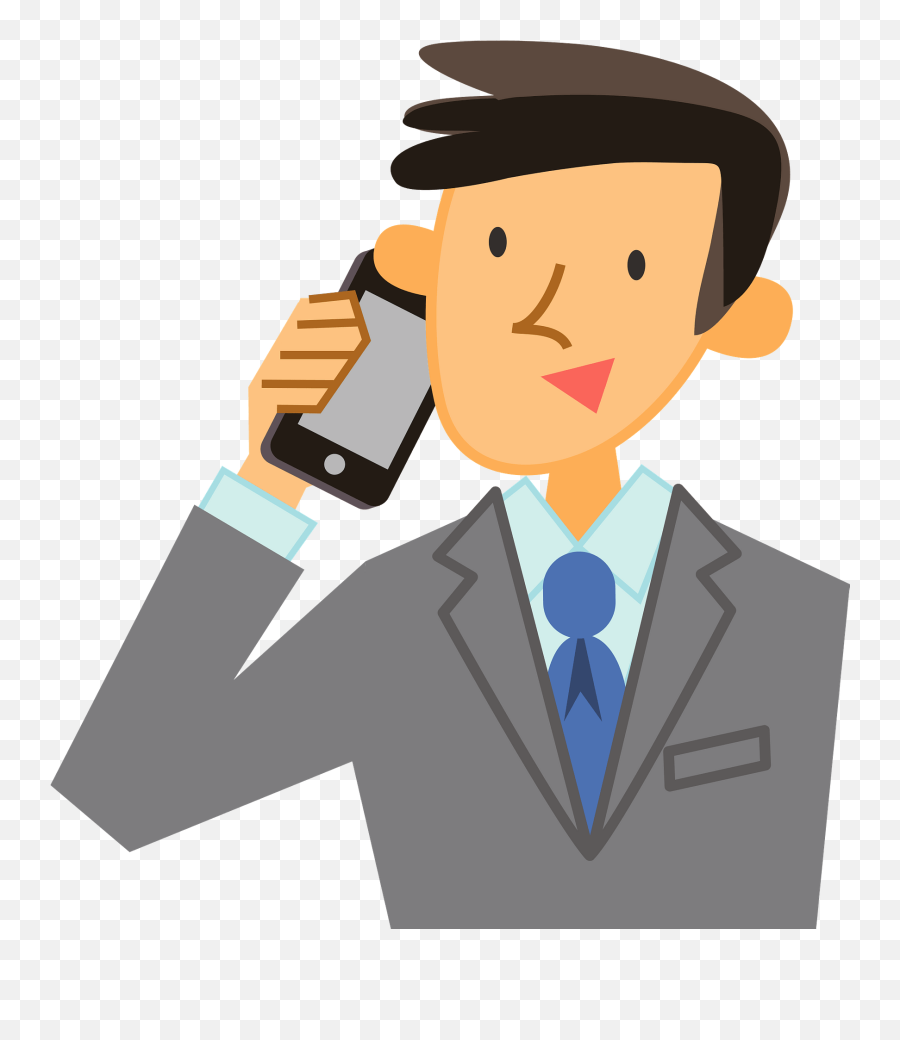 Robert Businessman Is Talking On The Mobile Phone Clipart - Typing Computer Icon Png Emoji,Cellphone Clipart
