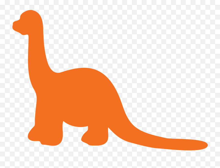 Dinosaur Silhouette - Orange Dinosaur Clipart Emoji,Dinosaur Silhouette Png