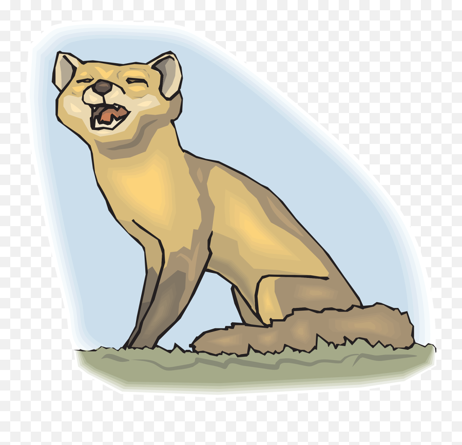 Fox Howling Clipart Png Image With No - Fox Emoji,Cougar Clipart