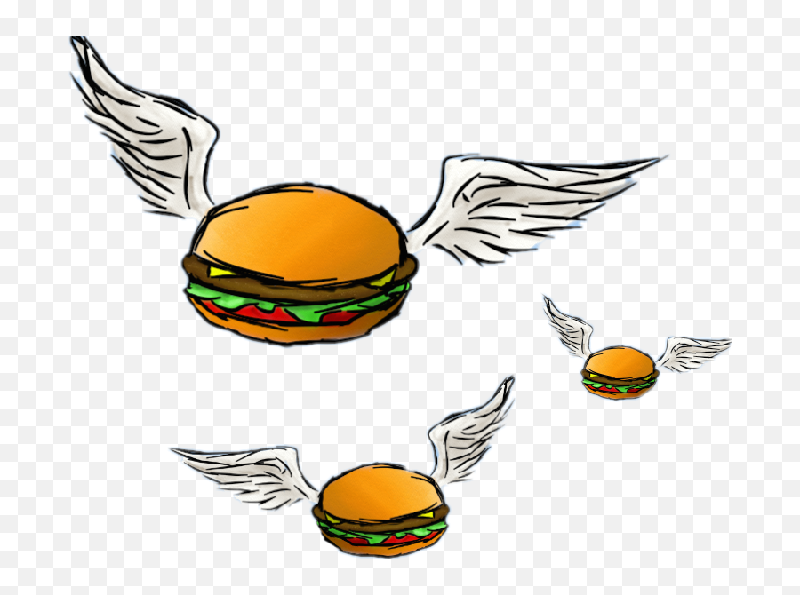 Burgers Burger Flying - Illustration Clipart Full Size Emoji,Burgers Clipart