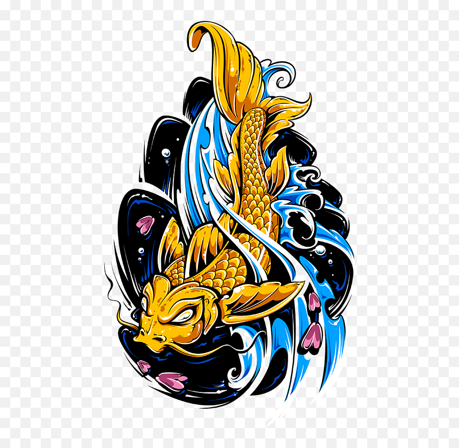 Gold Koi Fish Animal Wall Decal Emoji,Koi Png