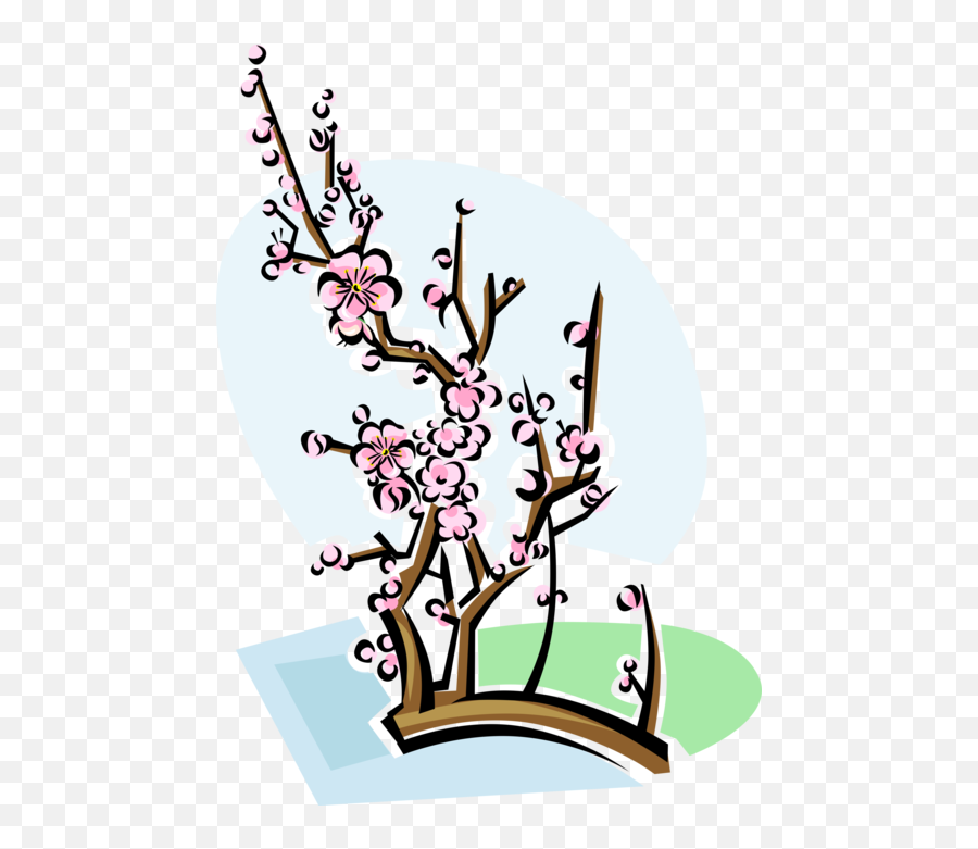 Chinese Plum Blossom - Vector Image Emoji,Cherry Blossom Tree Clipart