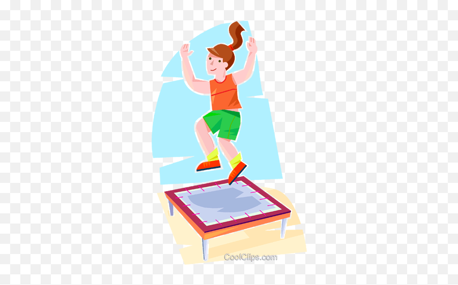 Girl Jumping - Trampoline Emoji,Trampoline Clipart