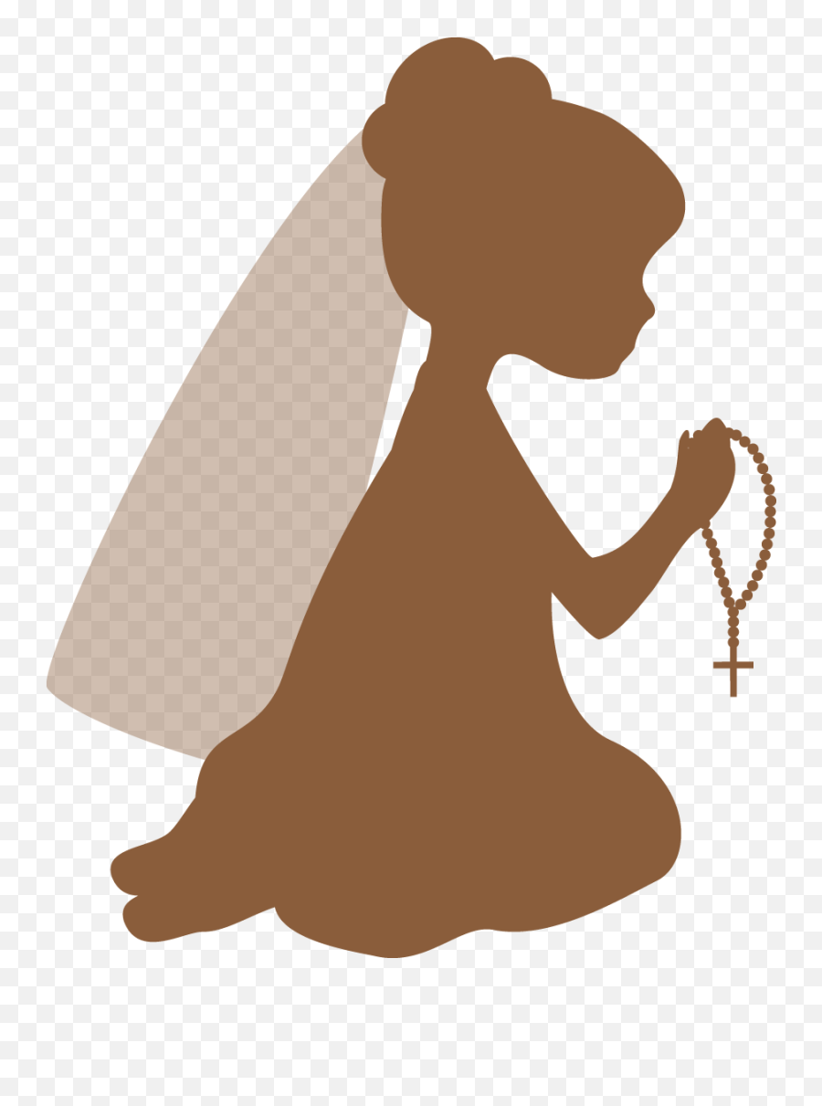 Silhouettes First Communion Clipart - First Communion Girl Silhouette Emoji,Communion Clipart