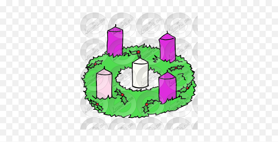 Advent Wreath Picture For Classroom Therapy Use - Great Cylinder Emoji,Wreath Clipart