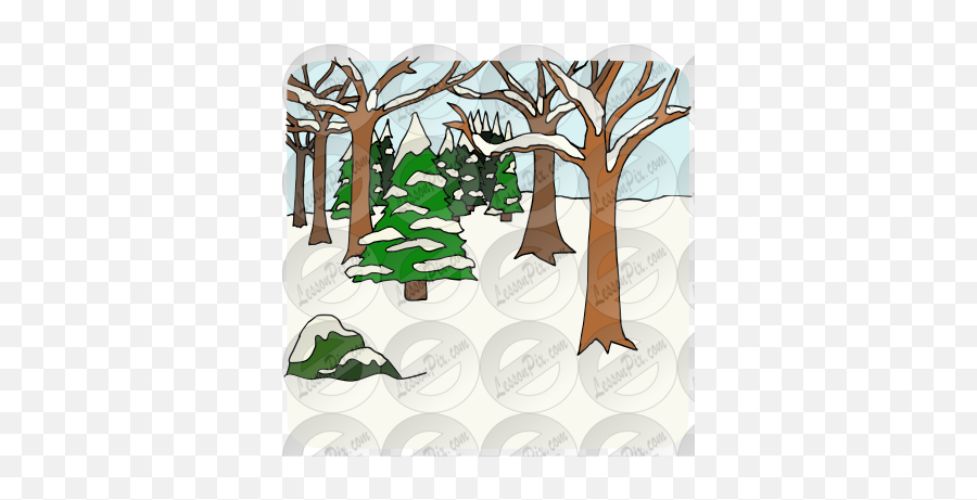 Winter Forest Picture For Classroom - Winter Forest Clip Art Emoji,Forest Clipart