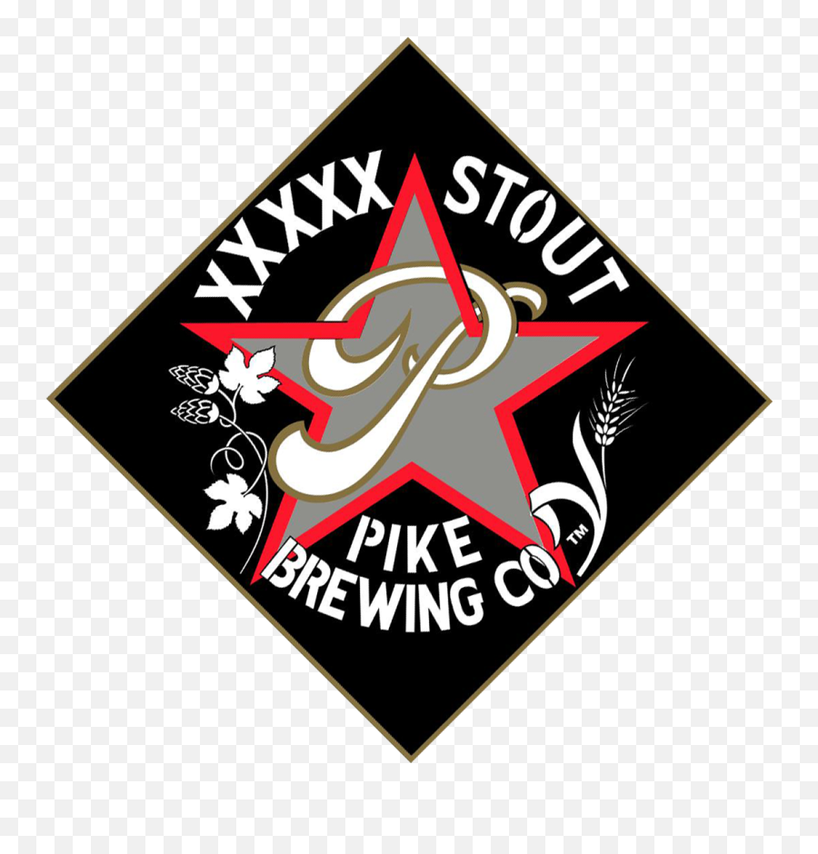 Pike Xxxxx Stout - Pike Brewing Emoji,British Beer With A Red Triangle Logo