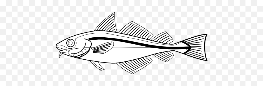 White Clipart Fish - Cod Black And White Clipart Emoji,Fish Clipart Black And White