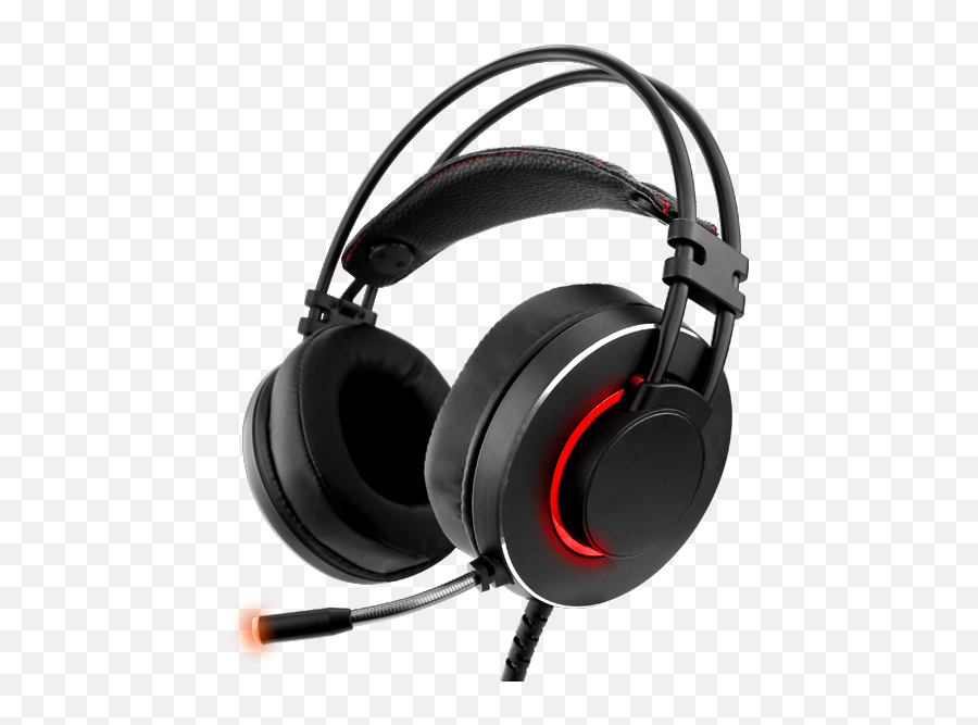 Black Pc Gaming Headset With Built - In Mic U0026 Red Led Lights Emoji,Pc Gaming Png