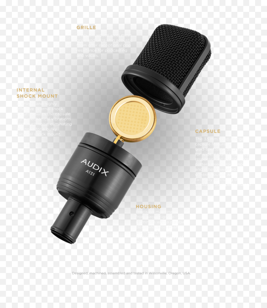 Audix A131 Large Diaphragm Studio Condenser Microphone Emoji,Gold Microphone Png