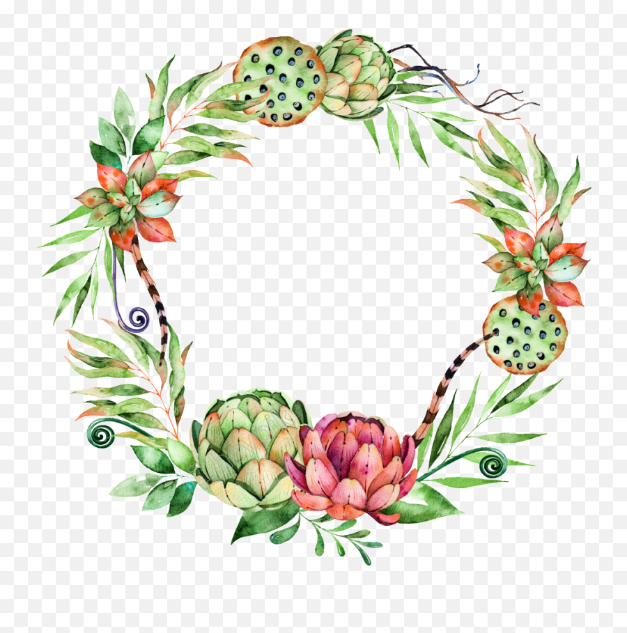 Svg Library Stock Flower Plant Wreath - Succulent Christmas Wreath Ideas Clip Emoji,Succulent Clipart