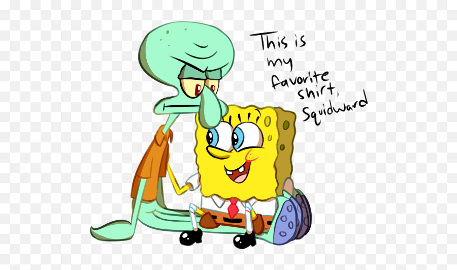 Spongebob X Squidward Png Image With No - Shirt Emoji,Squidward Png