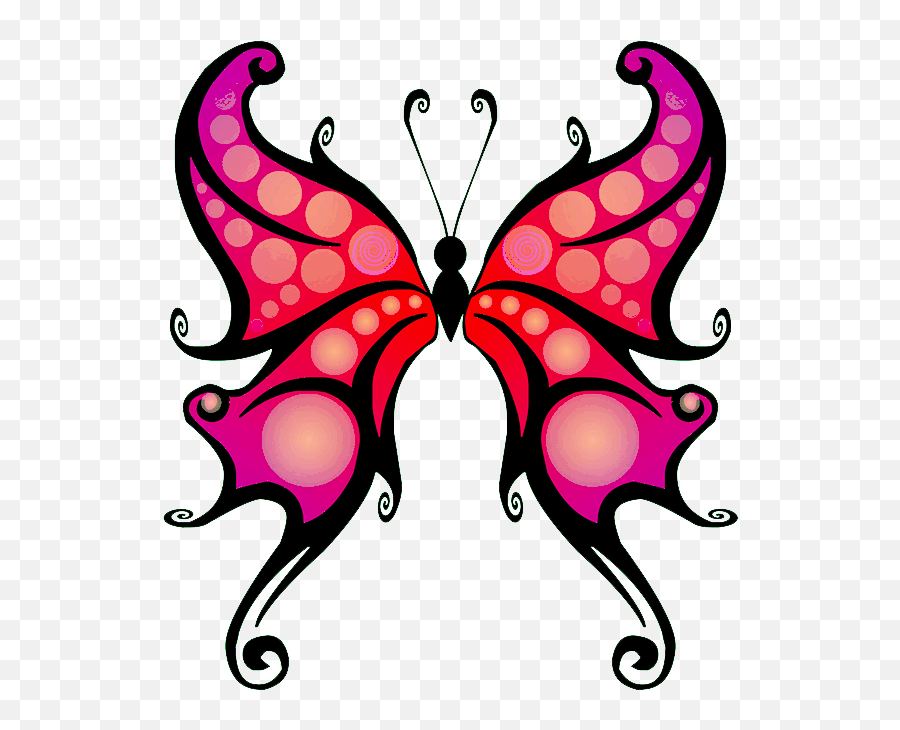 Black Red Butterfly Clip Art Png - Butterfly Cliparts Red Butterfly Image Hd Emoji,Butterfly Outline Clipart