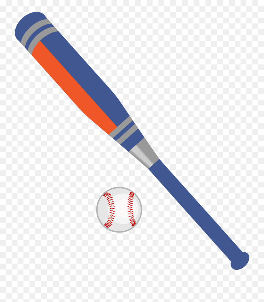Baseball Bat - Vector Baseball Flat Png Download 9971099 Softball Bat Emoji,Baseball Bat Transparent