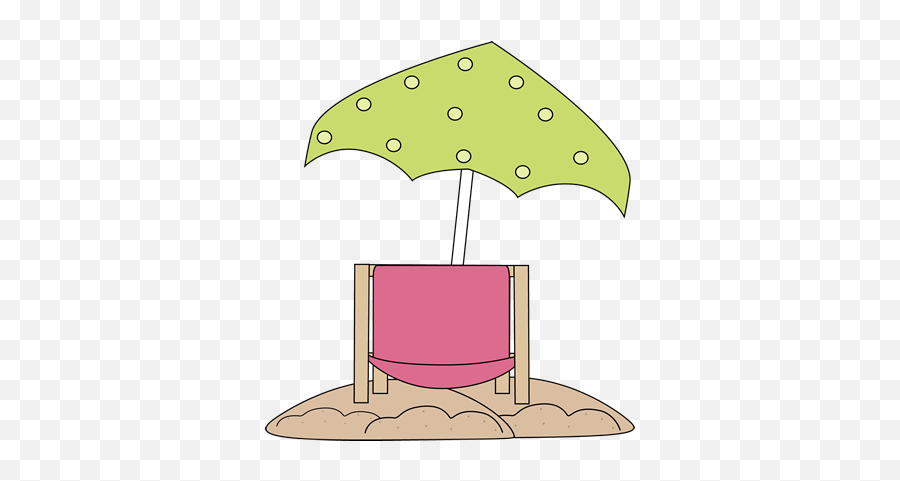 Beach Chair Under Beach Umbrella Clip - Beach Chair With Umbrella Clipart Emoji,Beach Clipart