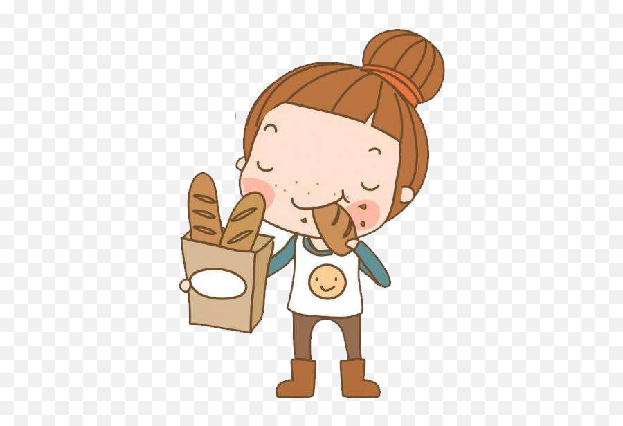 Eating - Kid Eating Bread Clipart Emoji,Eating Png