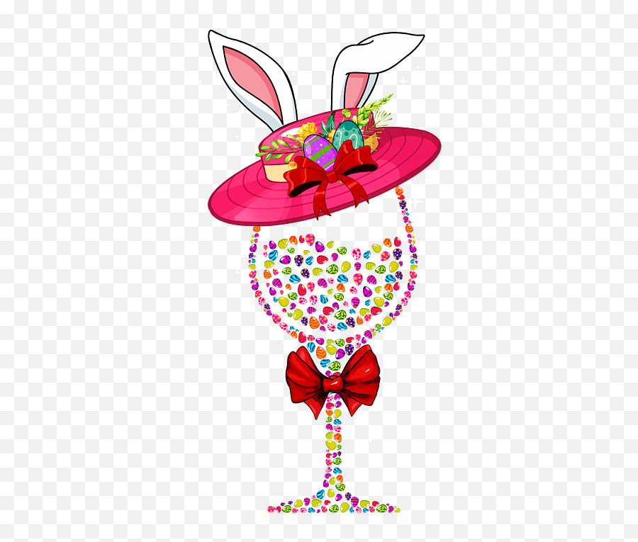 Easter Wine Bunny Ears Eggs Drinking Easter Carry - All Pouch Emoji,Easter Bunny Ears Png